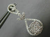ESTATE LARGE 1.63CT DIAMOND 18KT WHITE GOLD 3D TEAR DROP LEAF HANGING EARRINGS