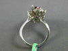 ANTIQUE LARGE 2.30CT DIAMOND & AAA RUBY 18KT WHITE GOLD 3D OVAL FLOWER FUN RING