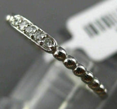 ESTATE .04CT ROUND DIAMOND 14K WHITE GOLD 3D FIVE STONE MILGRAIN BEADED FUN RING