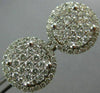 ESTATE LARGE 1.30CT DIAMOND 14KT WHITE GOLD 3D FILIGREE SCREW BACK STUD EARRINGS