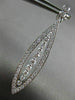 ESTATE LARGE 1.72CT DIAMOND 18KT WHITE GOLD 3D MARQUISE SHAPE HANGING EARRINGS