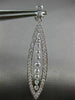 ESTATE LARGE 1.72CT DIAMOND 18KT WHITE GOLD 3D MARQUISE SHAPE HANGING EARRINGS