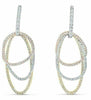 ESTATE LARGE 1.70CT DIAMOND 18K TRI COLOR GOLD MULTI SHAPE INTERTWINING EARRINGS