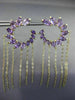 ESTATE LARGE 10.0CT AAA AMETHYST 14K YELLOW GOLD FLOWER JOURNEY HANGING EARRINGS