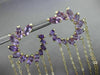 ESTATE LARGE 10.0CT AAA AMETHYST 14K YELLOW GOLD FLOWER JOURNEY HANGING EARRINGS