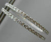 ESTATE LARGE 2.52CT DIAMOND 18K WHITE GOLD 3D DOUBLE SIDED HOOP HANGING EARRINGS