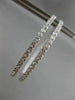 ESTATE LARGE 2.52CT DIAMOND 18K WHITE GOLD 3D DOUBLE SIDED HOOP HANGING EARRINGS