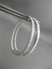 ESTATE LARGE 2.52CT DIAMOND 18K WHITE GOLD 3D DOUBLE SIDED HOOP HANGING EARRINGS