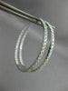 ESTATE LARGE 2.52CT DIAMOND 18K WHITE GOLD 3D DOUBLE SIDED HOOP HANGING EARRINGS