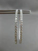 ESTATE LARGE 2.52CT DIAMOND 18K WHITE GOLD 3D DOUBLE SIDED HOOP HANGING EARRINGS