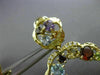 ESTATE LARGE 5.23 DIAMOND & MULTI GEM 14KT 2 TONE GOLD CLUSTER FLOWER EARRINGS