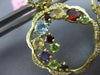 ESTATE LARGE 5.23 DIAMOND & MULTI GEM 14KT 2 TONE GOLD CLUSTER FLOWER EARRINGS