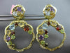 ESTATE LARGE 5.23 DIAMOND & MULTI GEM 14KT 2 TONE GOLD CLUSTER FLOWER EARRINGS