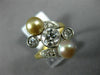 ANTIQUE WIDE 1.1CT DIAMOND AAA SOUTH SEA PEARL 18KT YELLOW GOLD ANNIVERSARY RING