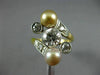 ANTIQUE WIDE 1.1CT DIAMOND AAA SOUTH SEA PEARL 18KT YELLOW GOLD ANNIVERSARY RING