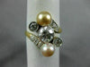 ANTIQUE WIDE 1.1CT DIAMOND AAA SOUTH SEA PEARL 18KT YELLOW GOLD ANNIVERSARY RING