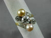 ANTIQUE WIDE 1.1CT DIAMOND AAA SOUTH SEA PEARL 18KT YELLOW GOLD ANNIVERSARY RING