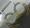 ESTATE EXTRA LARGE 3.68CT WHITE YELLOW & BLACK DIAMOND 18KT YELLOW GOLD EARRINGS