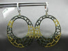 ESTATE EXTRA LARGE 3.68CT WHITE YELLOW & BLACK DIAMOND 18KT YELLOW GOLD EARRINGS