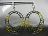 ESTATE EXTRA LARGE 3.68CT WHITE YELLOW & BLACK DIAMOND 18KT YELLOW GOLD EARRINGS
