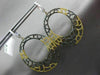 ESTATE EXTRA LARGE 3.68CT WHITE YELLOW & BLACK DIAMOND 18KT YELLOW GOLD EARRINGS