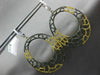 ESTATE EXTRA LARGE 3.68CT WHITE YELLOW & BLACK DIAMOND 18KT YELLOW GOLD EARRINGS