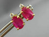 ESTATE 1.64CT DIAMOND & AAA RUBY 14KT YELLOW GOLD 3D CLASSIC OVAL STUD EARRINGS