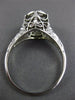 ANTIQUE LARGE .70CT DIAMOND 18KT WHITE GOLD 3D FILIGREE ENGAGEMENT RING #25806