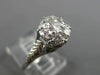 ANTIQUE LARGE .70CT DIAMOND 18KT WHITE GOLD 3D FILIGREE ENGAGEMENT RING #25806