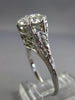 ANTIQUE LARGE .70CT DIAMOND 18KT WHITE GOLD 3D FILIGREE ENGAGEMENT RING #25806