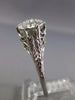 ANTIQUE LARGE .70CT DIAMOND 18KT WHITE GOLD 3D FILIGREE ENGAGEMENT RING #25806