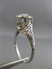 ANTIQUE LARGE .70CT DIAMOND 18KT WHITE GOLD 3D FILIGREE ENGAGEMENT RING #25806