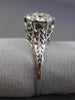 ANTIQUE LARGE .70CT DIAMOND 18KT WHITE GOLD 3D FILIGREE ENGAGEMENT RING #25806