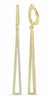 ESTATE LARGE 1.45CT DIAMOND 18KT YELLOW GOLD TRIANGULAR HUGGIE HANGING EARRINGS
