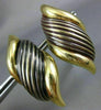 ESTATE EXTRA LARGE 18KT YELLOW GOLD LEAF SWIRL ITALIAN DESIGN CLIP ON EARRINGS