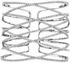 EXTRA LARGE 6.90CT DIAMOND 18KT WHITE GOLD MULTI ROW CRISS CROSS BANGLE BRACELET