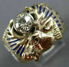 ANTIQUE .55CT OLD MINE DIAMOND & AAA ENAMEL 14K YELLOW GOLD BPOE MENS RING 26357