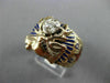 ANTIQUE .55CT OLD MINE DIAMOND & AAA ENAMEL 14K YELLOW GOLD BPOE MENS RING 26357
