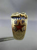 ANTIQUE .55CT OLD MINE DIAMOND & AAA ENAMEL 14K YELLOW GOLD BPOE MENS RING 26357