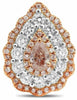 GIA LARGE 2.07CT WHITE & PINK DIAMOND 18KT WHITE & ROSE GOLD 3D CLIP ON EARRINGS