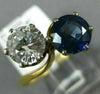 ANTIQUE 3.28CT DIAMOND & AAA SAPPHIRE 18K YELLOW GOLD LOVE KNOT ANNIVERSARY RING