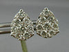 ESTATE 1.49CT DIAMOND 18KT WHITE GOLD CLUSTER TEAR DROP PEAR SHAPE STUD EARRINGS