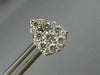 ESTATE 1.49CT DIAMOND 18KT WHITE GOLD CLUSTER TEAR DROP PEAR SHAPE STUD EARRINGS