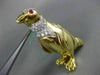 ANTIQUE LARGE 1.03CT DIAMOND & AAA RUBY 18K YELLOW GOLD HAPPY PENGUIN BROOCH PIN