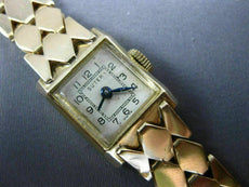 ANTIQUE SUTER 14KT YELLOW GOLD 3D CLASSIC SQUARE SWISS LADIES WATCH #2219