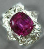 ANTIQUE 3.31CT OLD MINE DIAMOND & AAA PINK SAPPHIRE PLATINUM FILIGREE RING 21234