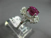 ANTIQUE 3.31CT OLD MINE DIAMOND & AAA PINK SAPPHIRE PLATINUM FILIGREE RING 21234