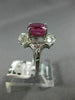 ANTIQUE 3.31CT OLD MINE DIAMOND & AAA PINK SAPPHIRE PLATINUM FILIGREE RING 21234
