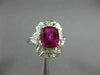 ANTIQUE 3.31CT OLD MINE DIAMOND & AAA PINK SAPPHIRE PLATINUM FILIGREE RING 21234