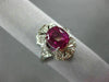 ANTIQUE 3.31CT OLD MINE DIAMOND & AAA PINK SAPPHIRE PLATINUM FILIGREE RING 21234